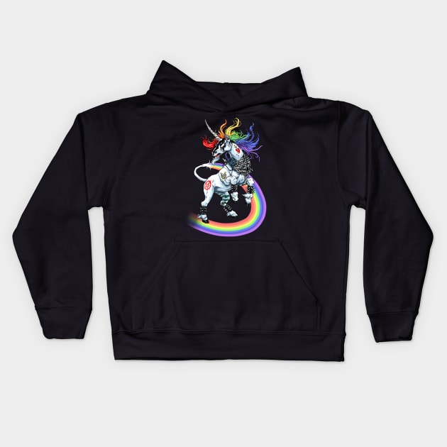 Powercornus, the Rainbow of Doom Kids Hoodie by August